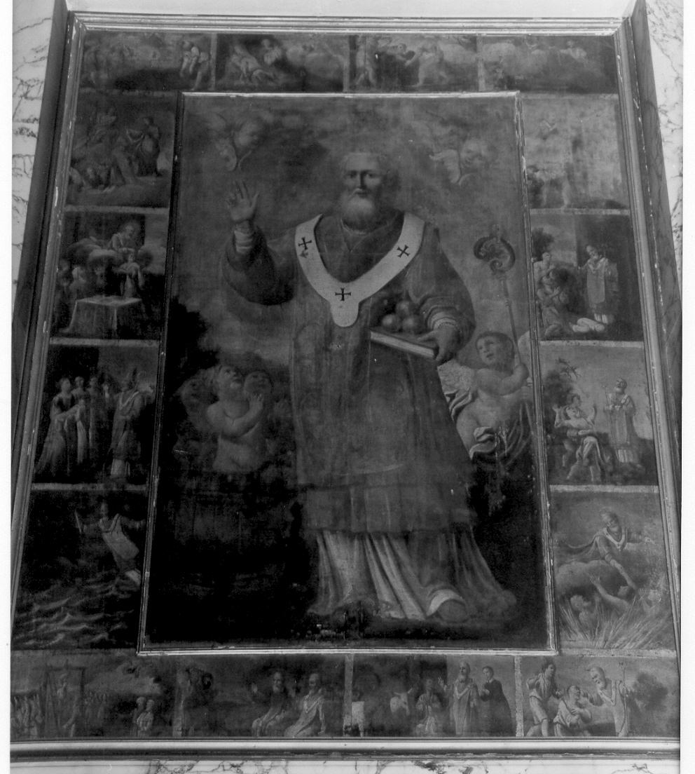 San Nicola di Bari resuscita i tre fanciulli/ storie della vita di San Nicola da Bari (dipinto, opera isolata) - ambito italiano (inizio sec. XVII)