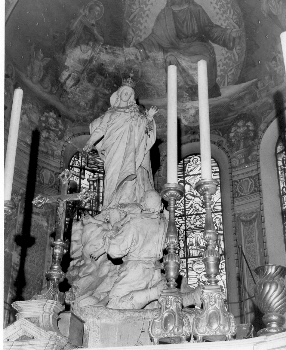 apparizione della Madonna di Montallegro (gruppo scultoreo, opera isolata) di Quattrini Enrico (attribuito) (inizio sec. XX)