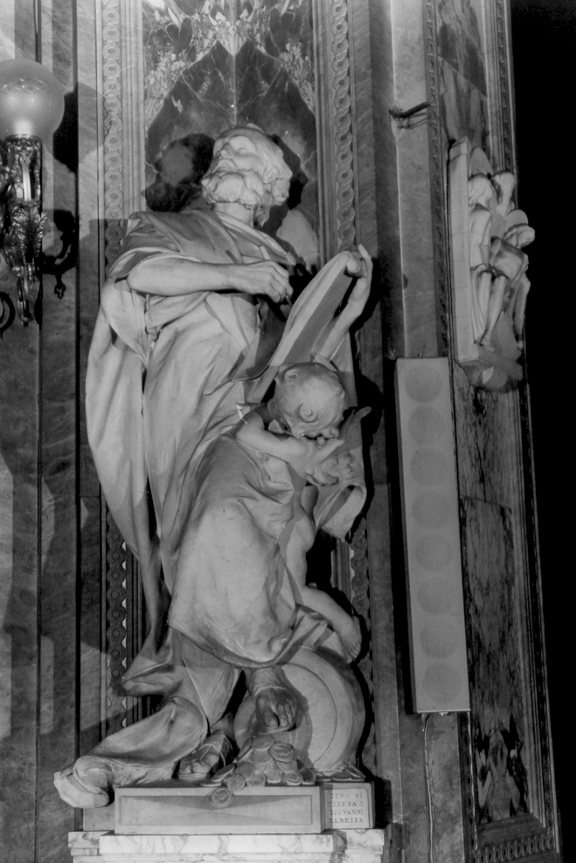 San Marco scrive il vangelo (statua, opera isolata) di Quinzio Tullio Salvatore (attribuito) (fine sec. XIX)