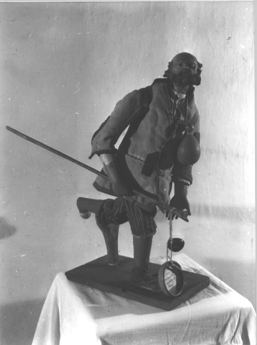 mendicante con bastone (statuetta di presepio, elemento d'insieme) di Maragliano Anton Maria (maniera) (secc. XVII/ XX)