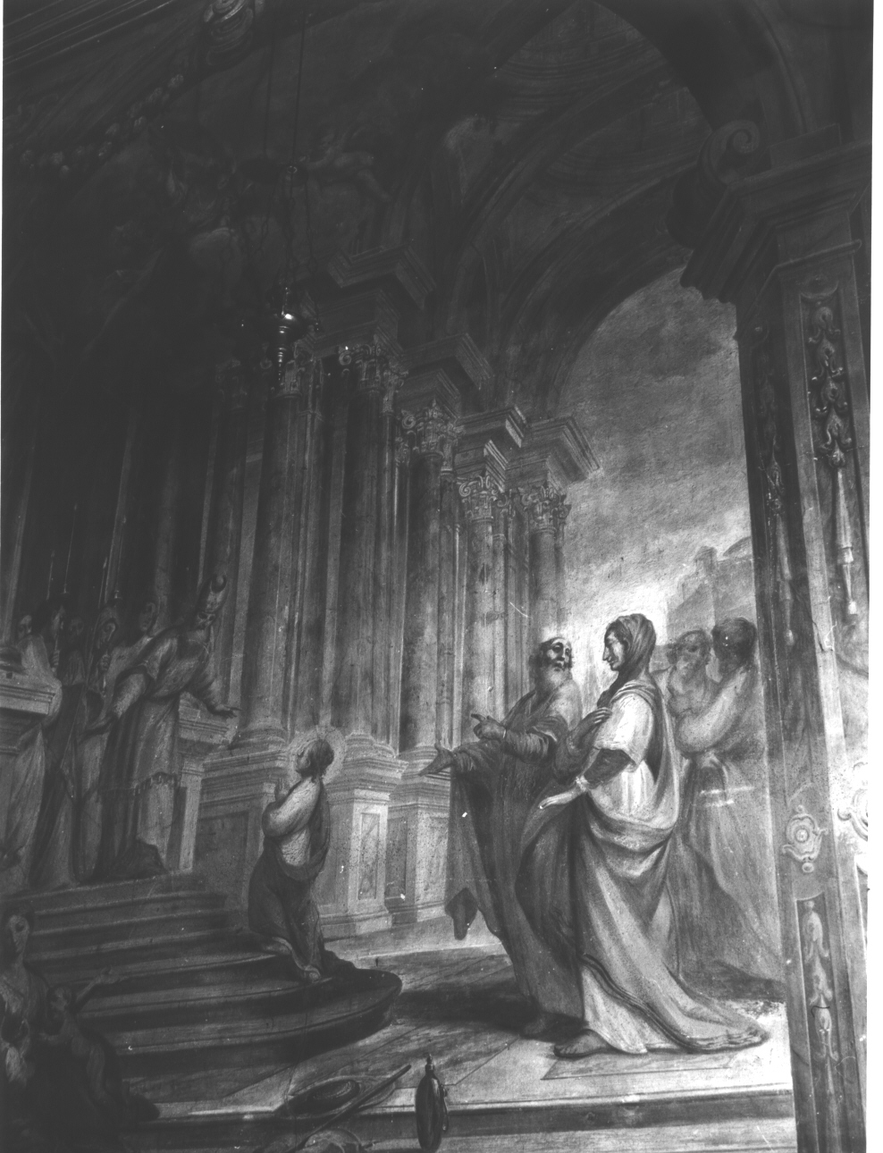 presentazione di Maria Vergine al tempio (dipinto, opera isolata) di Ratti Giovanni Agostino (attribuito) (sec. XVIII)