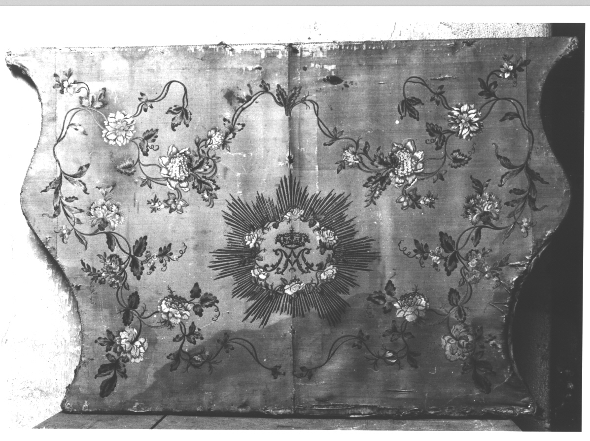 motivi decorativi floreali/ monogramma mariano (paliotto, opera isolata) - manifattura ligure (sec. XVIII)