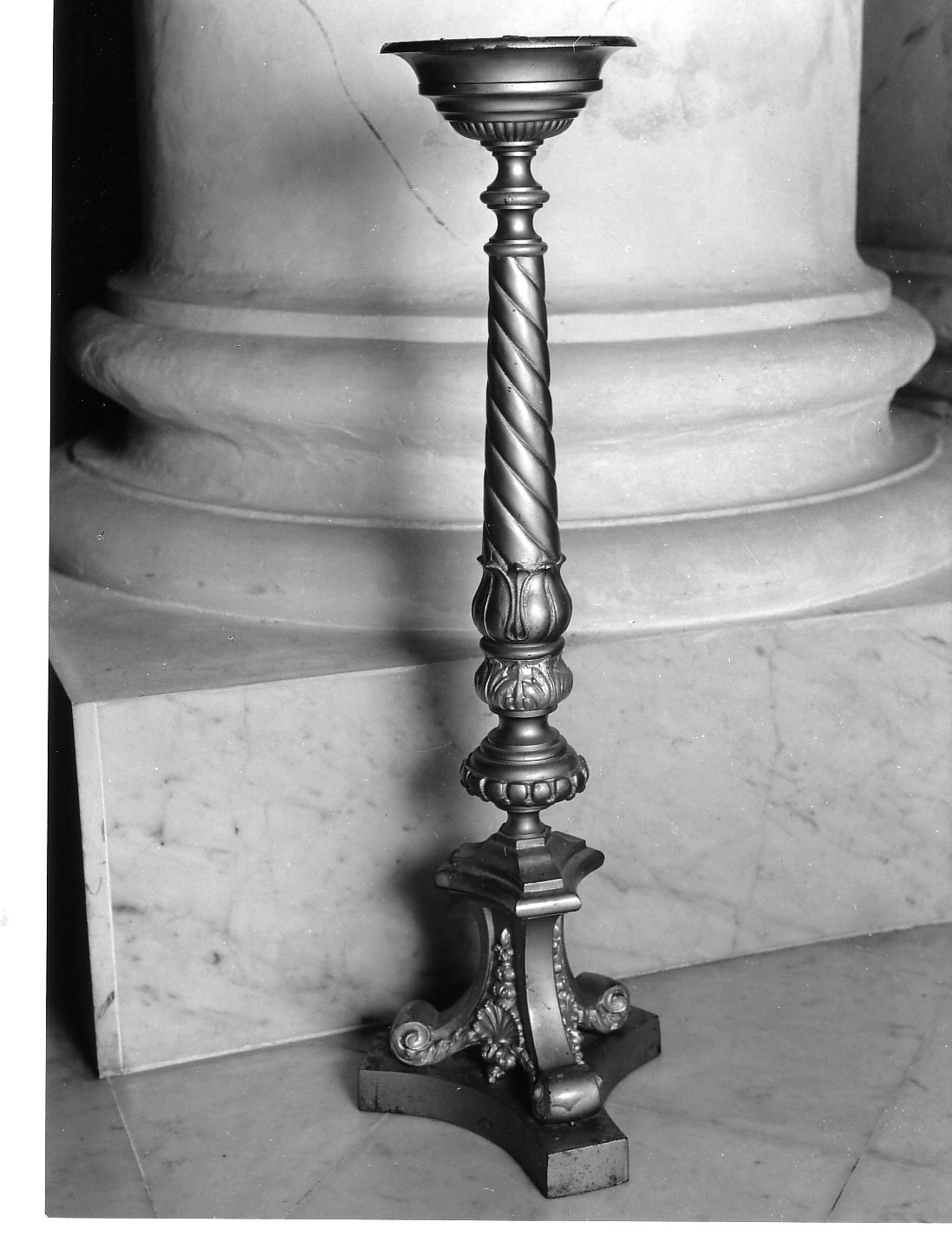 candeliere d'altare, opera isolata - PRODUZIONE LIGURE (fine/inizio secc. XIX/ XX)