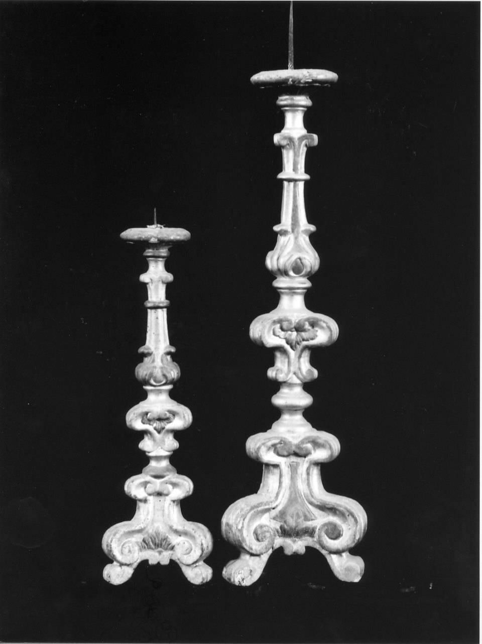 candeliere, coppia - bottega ligure (metà sec. XVIII)