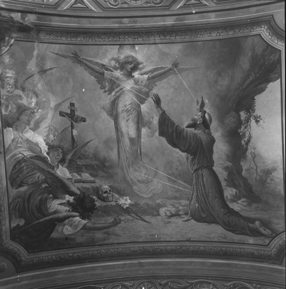 San Francesco d'Assisi riceve le stimmate (decorazione pittorica, opera isolata) di Resio Raffaello (sec. XX)
