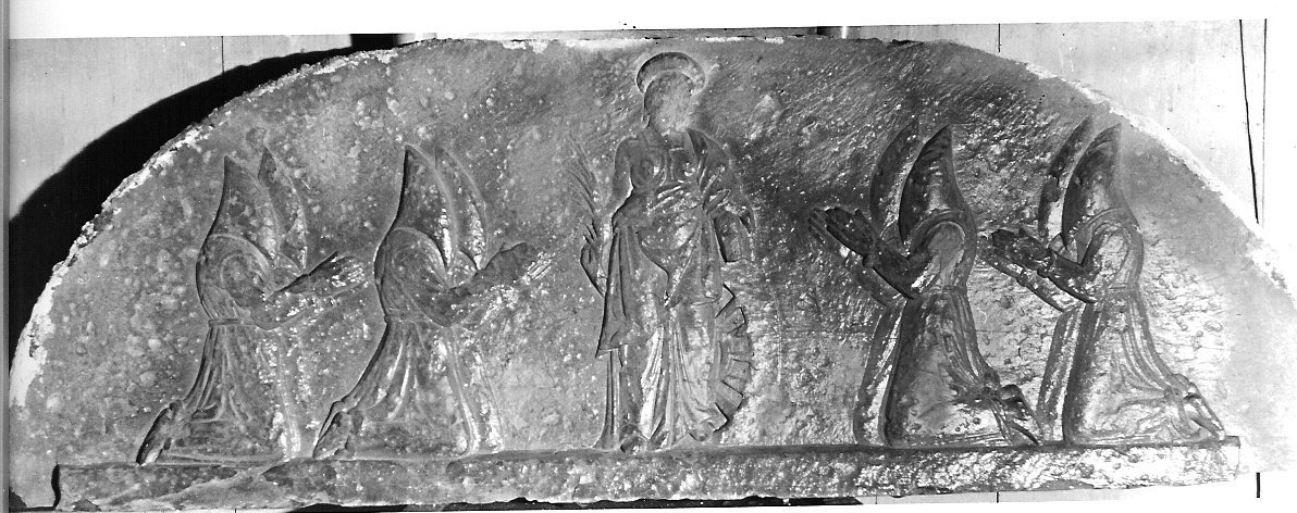 Santa Caterina d'Alessandria (lunetta, frammento) - bottega ligure (sec. XVI)