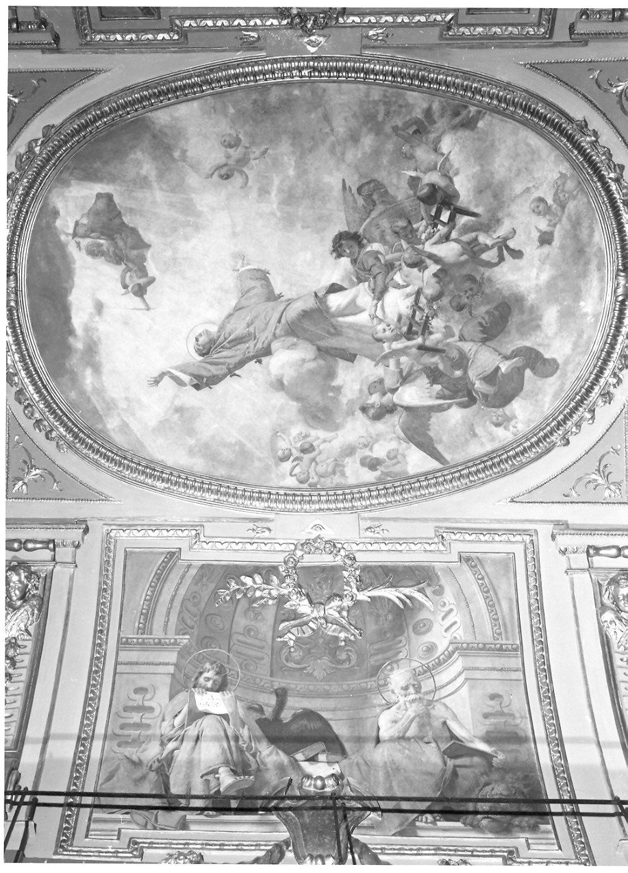 gloria di San Lorenzo (dipinto, complesso decorativo) di Bertelli Sante (sec. XIX)
