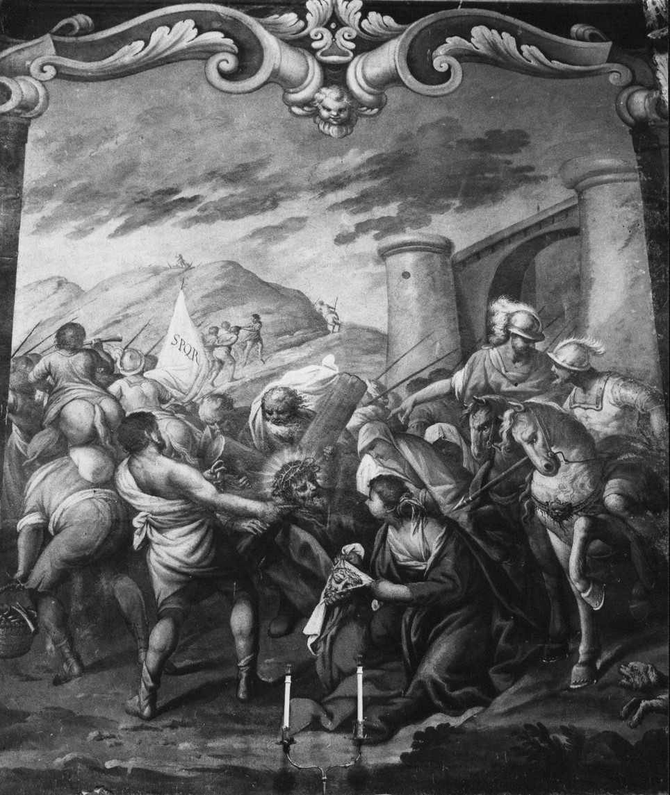 salita di Cristo al monte Calvario (dipinto, elemento d'insieme) di Sasso Giovanni Francesco (attribuito) (sec. XVIII)