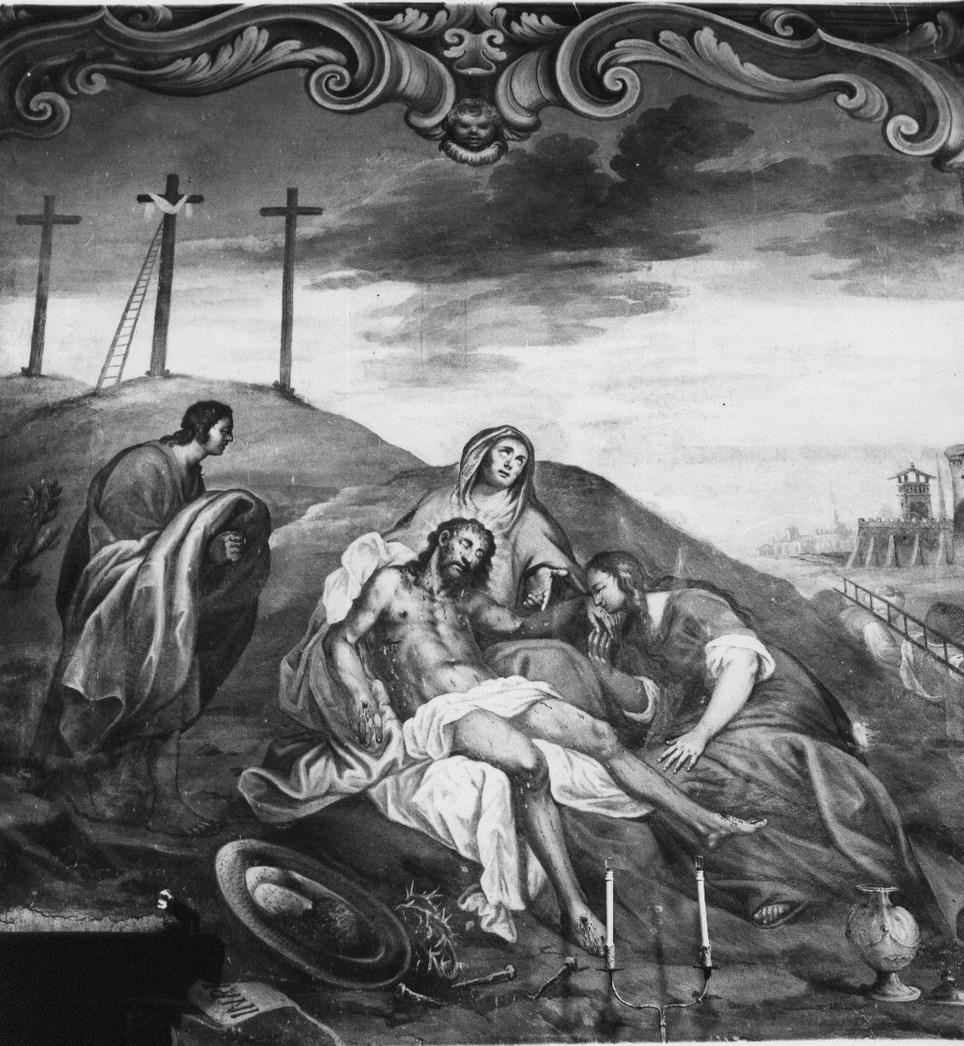 deposizione di Cristo dalla croce (dipinto, elemento d'insieme) di Sasso Giovanni Francesco (attribuito) (sec. XVIII)