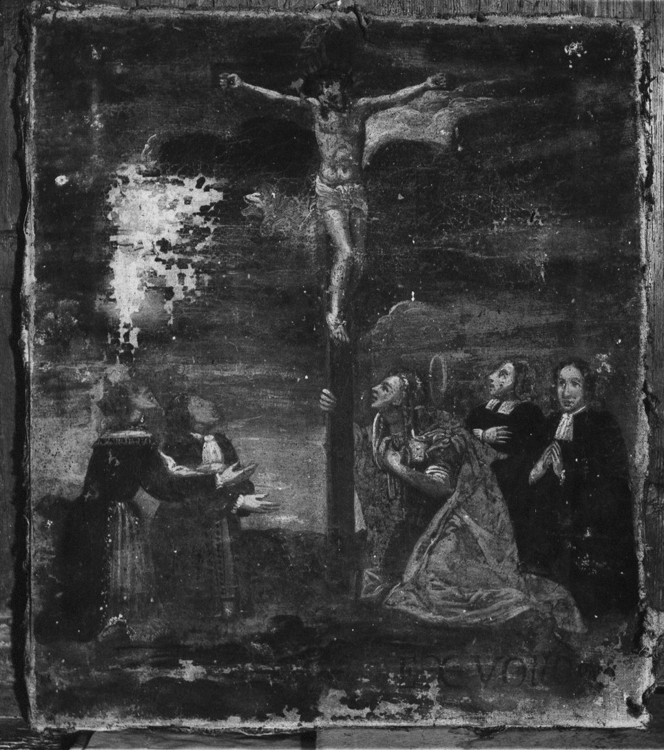 adorazione della croce (dipinto, opera isolata) - ambito ligure (seconda metà sec. XVII)
