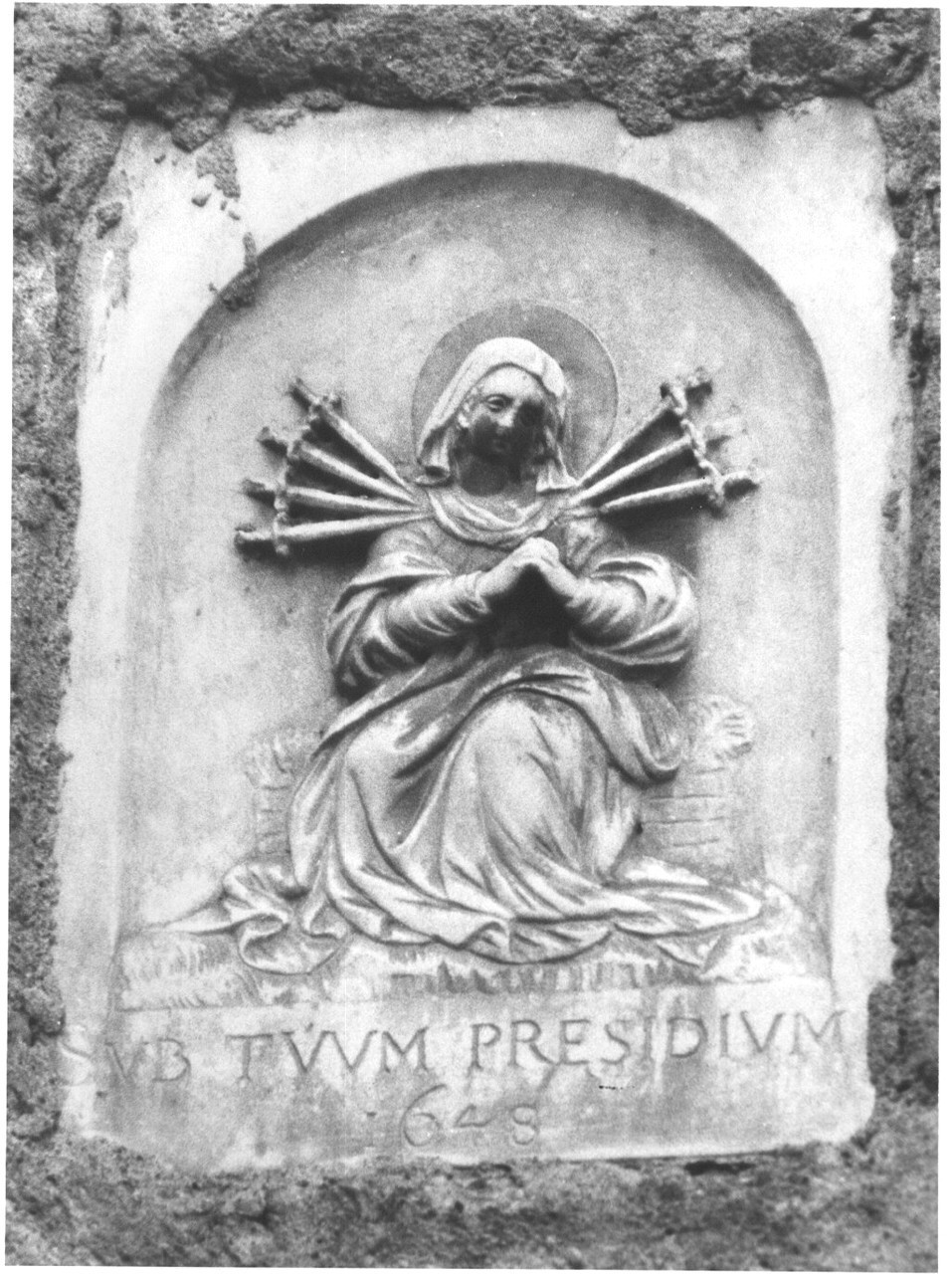 Madonna trafitta da sette spade (edicola, opera isolata) - bottega tosco-ligure (sec. XVII)
