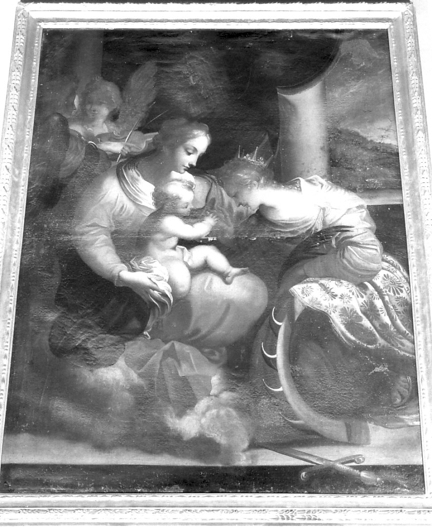Madonna con Bambino e Santa Caterina d'Alessandria (dipinto, opera isolata) di Castello Valerio (attribuito) (seconda metà sec. XVII)