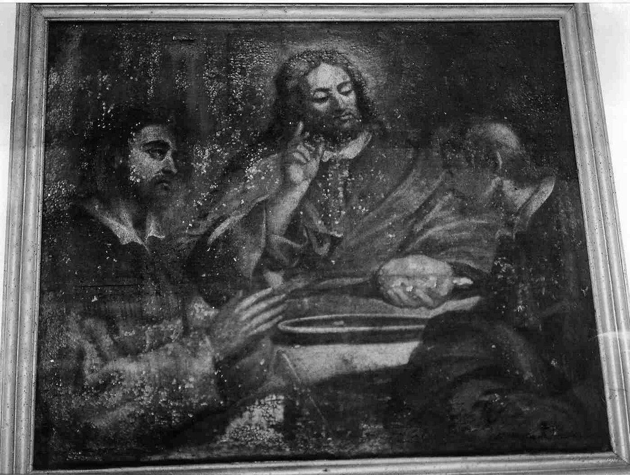 cena in Emmaus (dipinto, opera isolata) - ambito ligure (seconda metà sec. XVII)