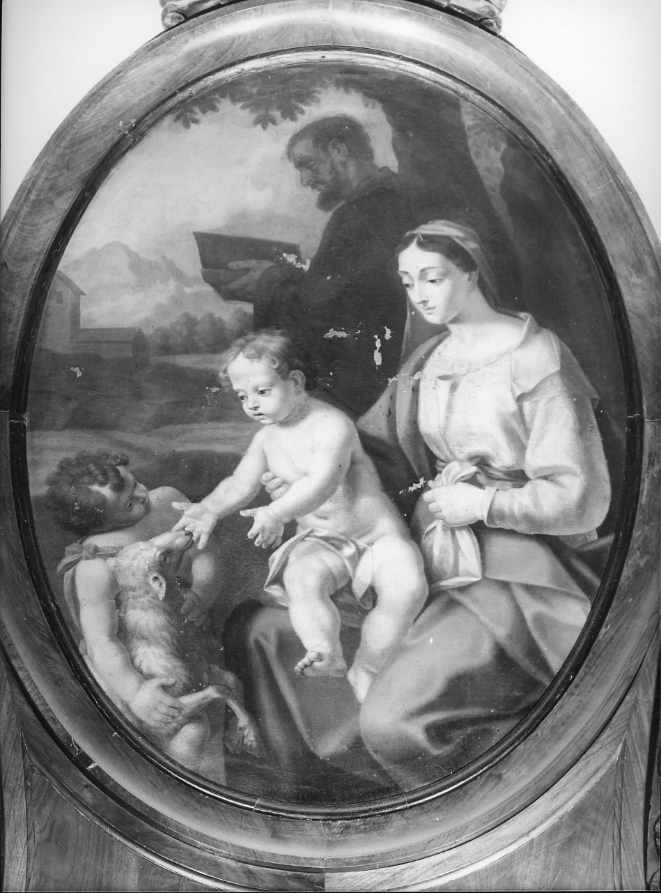 Sacra Famiglia con San Giovanni Battista bambino (dipinto, opera isolata) di Tagliafichi Santino Fortunato (secc. XVIII/ XIX)
