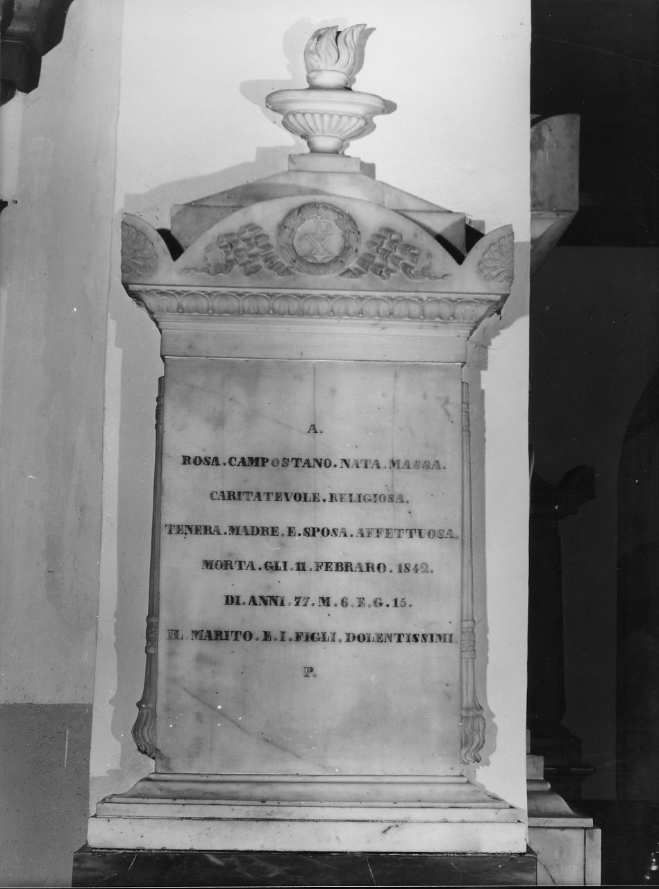 stele funeraria, opera isolata - bottega italiana (sec. XIX)