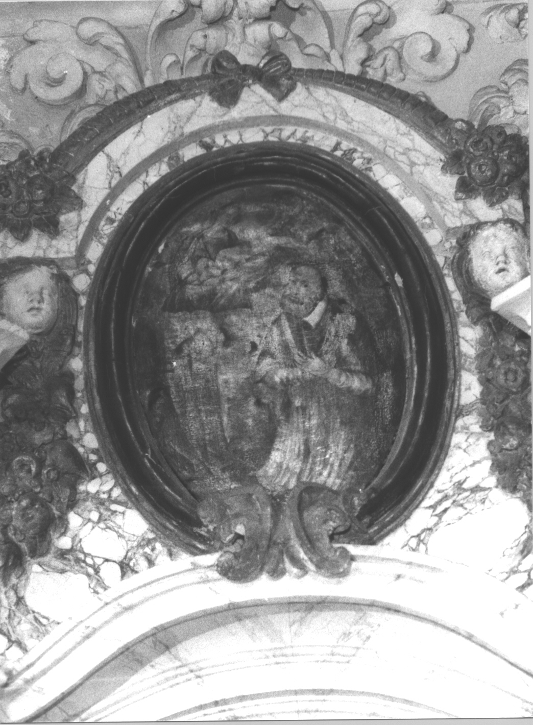 San Francesco di Sales in contempalzione mistica della Madonna con Bambino (dipinto, opera isolata) - ambito ligure (sec. XVIII)