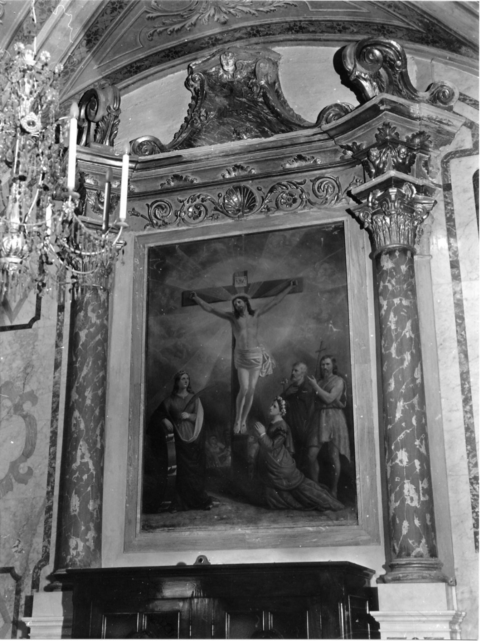 crocifissione di Cristo con santi (dipinto, opera isolata) di Bottazzi Antonio (sec. XIX)
