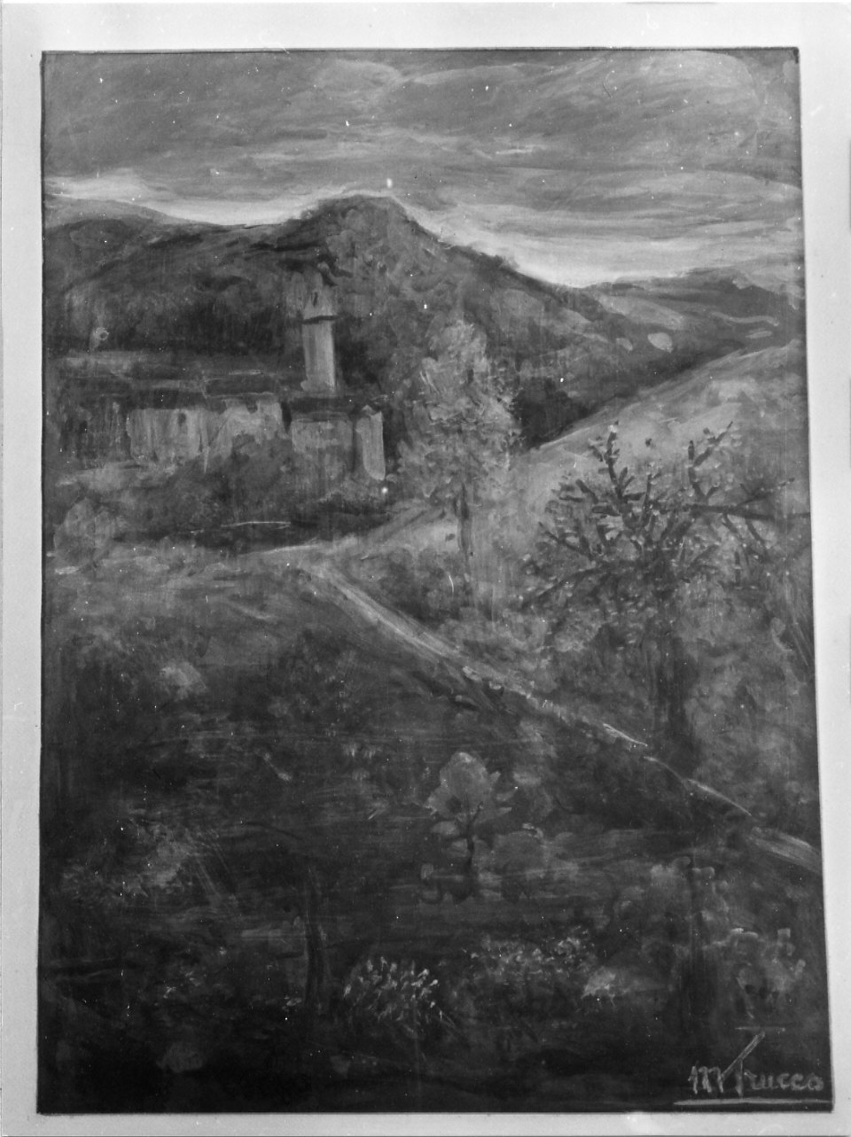 Temporale sul Giovo, paesaggio rurale (dipinto, opera isolata) di Trucco Manlio (sec. XX)