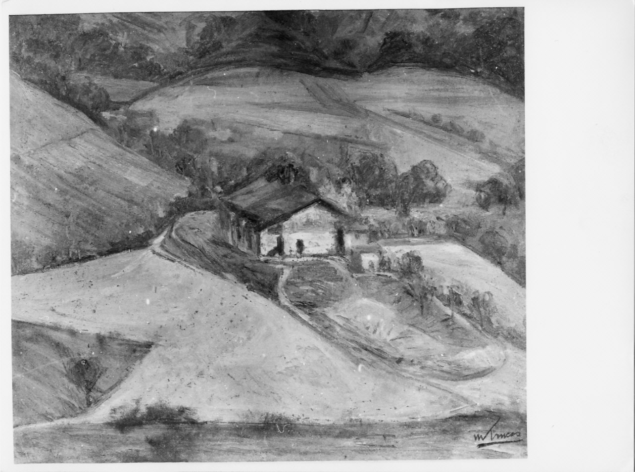 Autunno a Pareto, paesaggio rurale (dipinto, opera isolata) di Trucco Manlio (sec. XX)