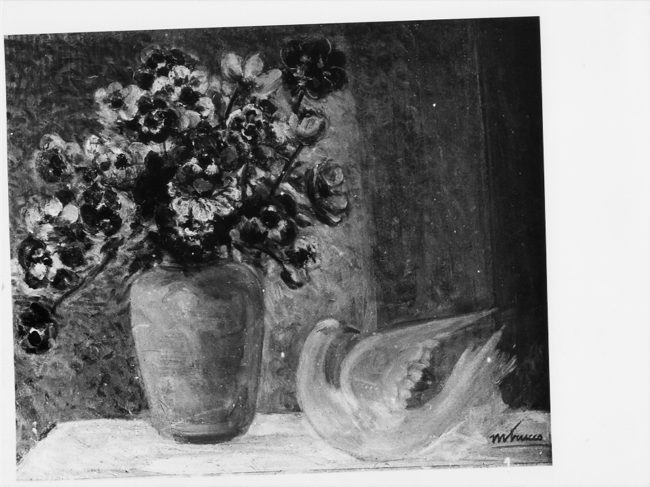 Anemoni, vaso con fiori (dipinto, opera isolata) di Trucco Manlio (sec. XX)