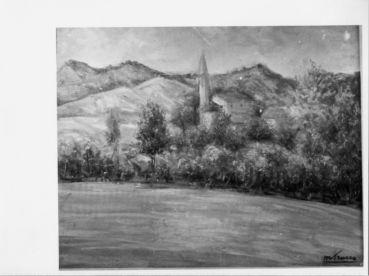 Lescheia, paesaggio rurale (dipinto, opera isolata) di Trucco Manlio (sec. XX)