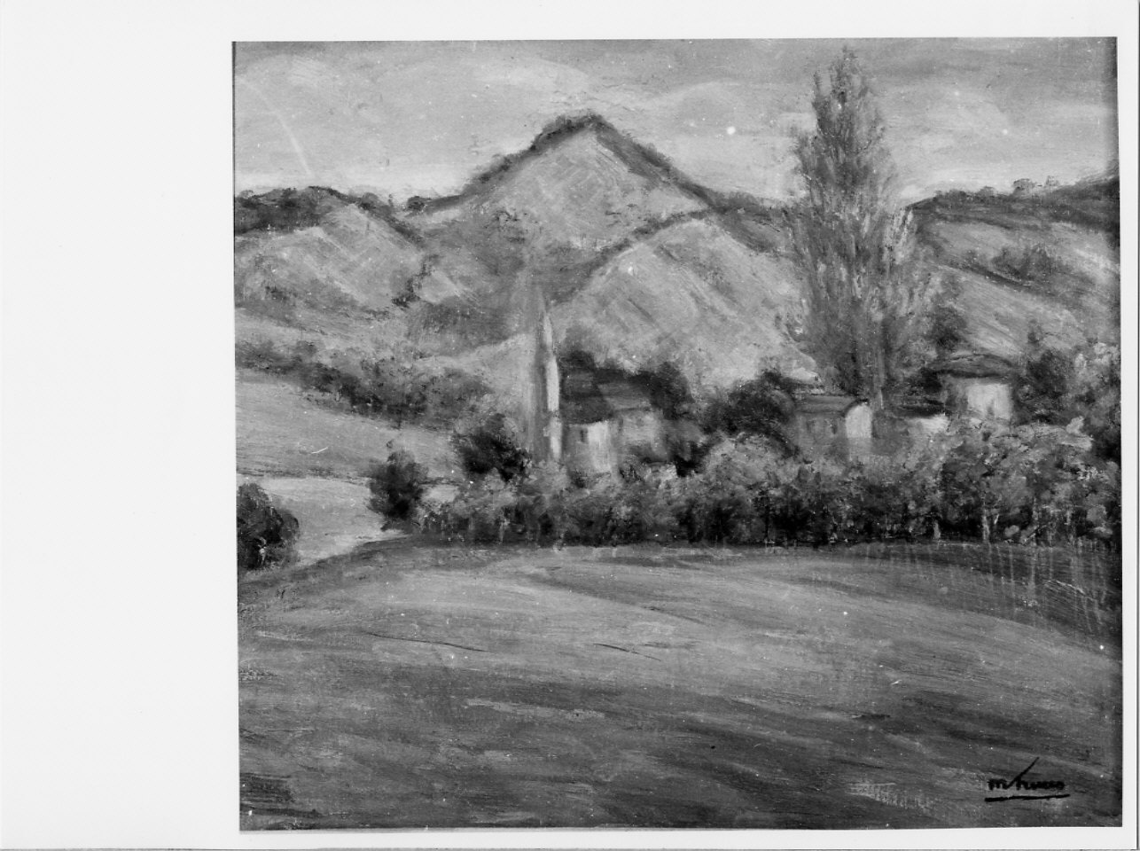 Lescheia, paesaggio rurale (dipinto, opera isolata) di Trucco Manlio (sec. XX)