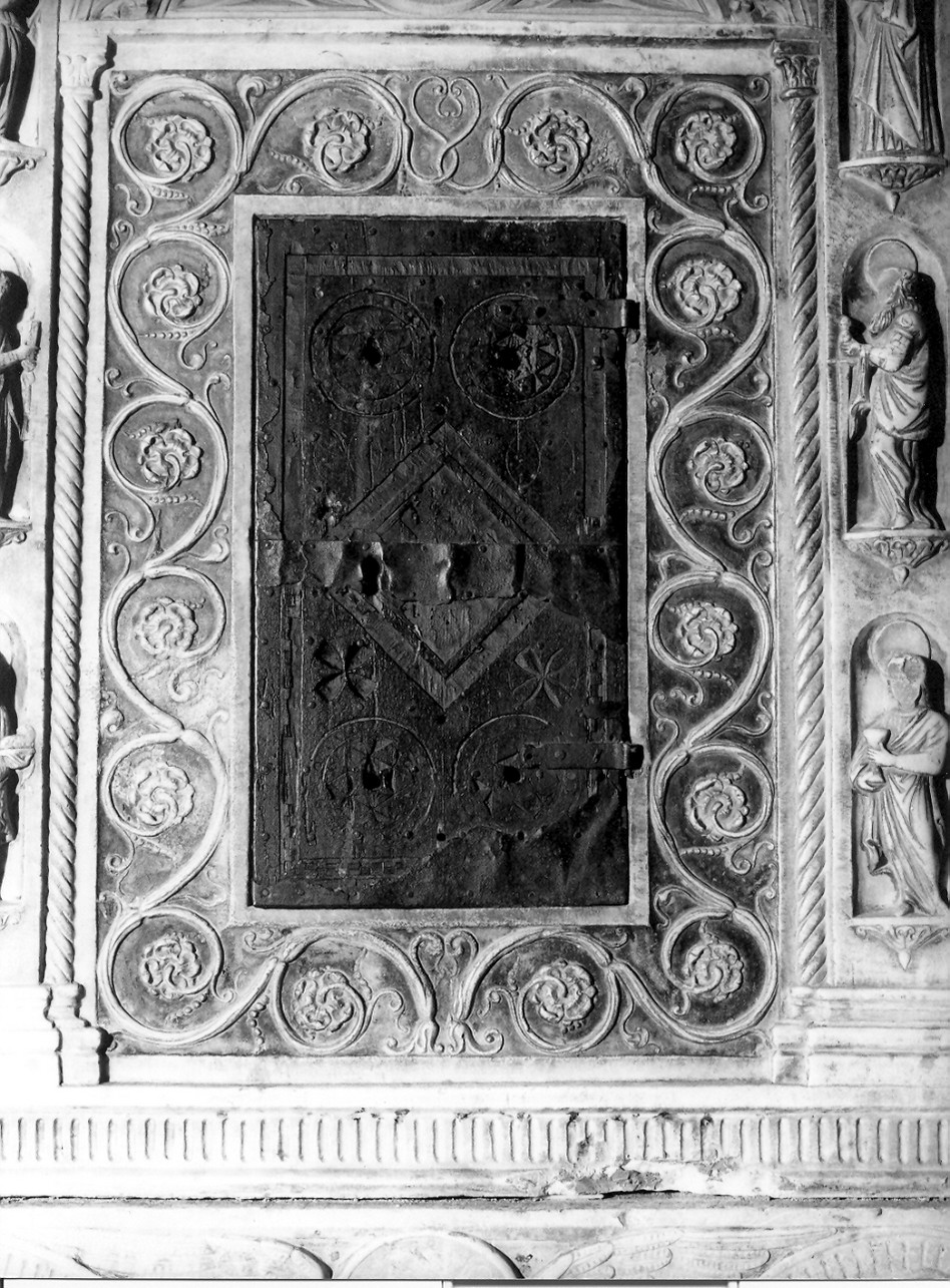 sportello di tabernacolo, elemento d'insieme - bottega ligure (fine sec. XV)