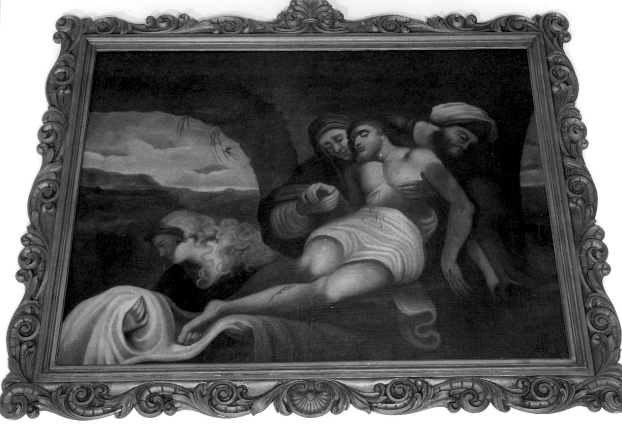 deposizione di Cristo nel sepolcro (dipinto, opera isolata) - ambito ligure (fine/inizio secc. XVI/ XVII)