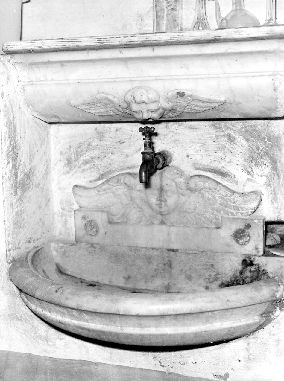 lavabo da sacrestia, opera isolata - bottega ligure (fine sec. XVII)