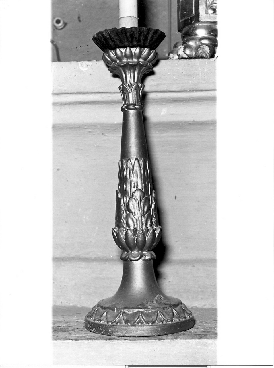 candeliere da chiesa, coppia - bottega ligure (seconda metà sec. XIX)