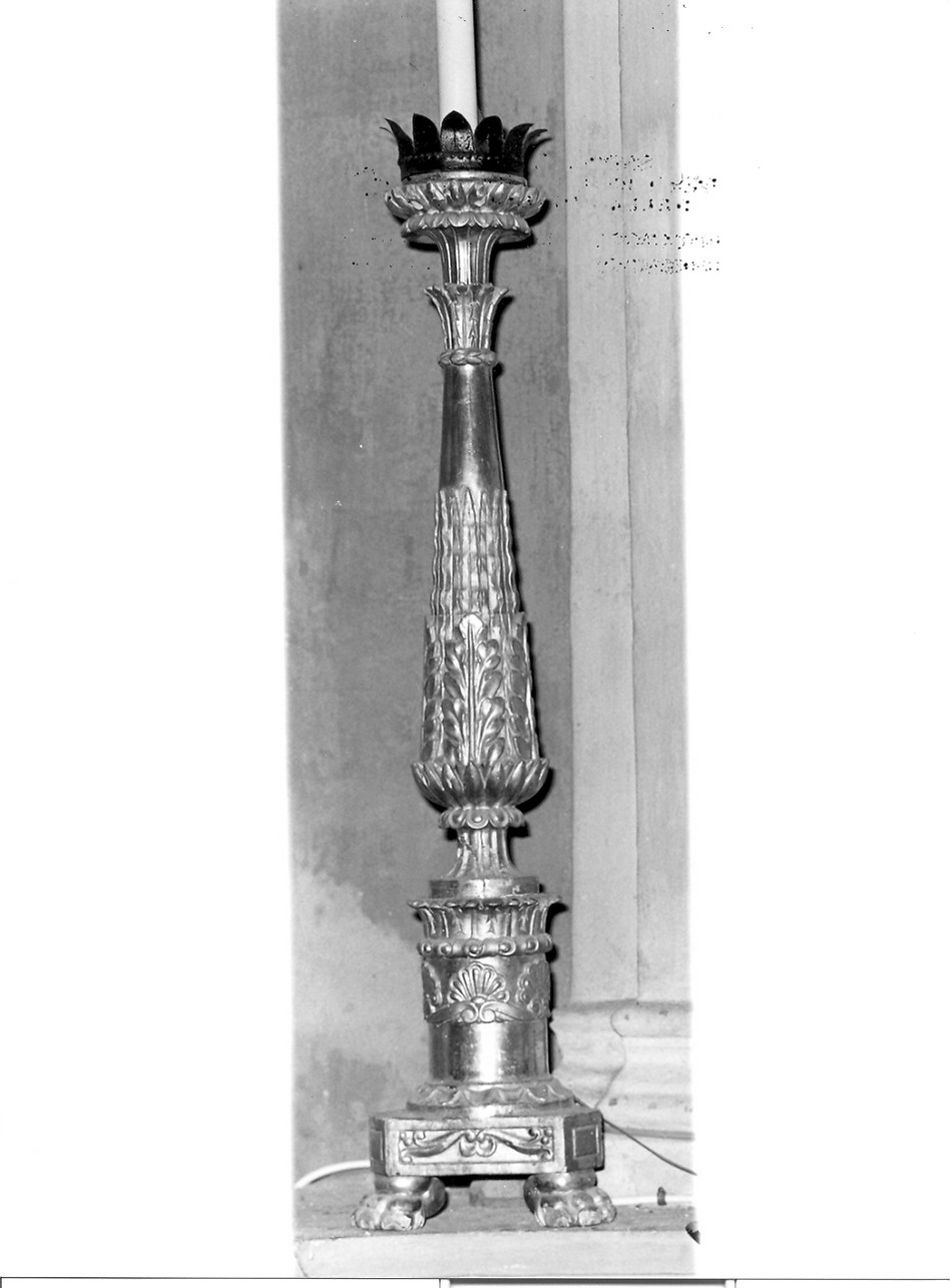 candeliere da chiesa, serie - bottega ligure (prima metà sec. XIX)