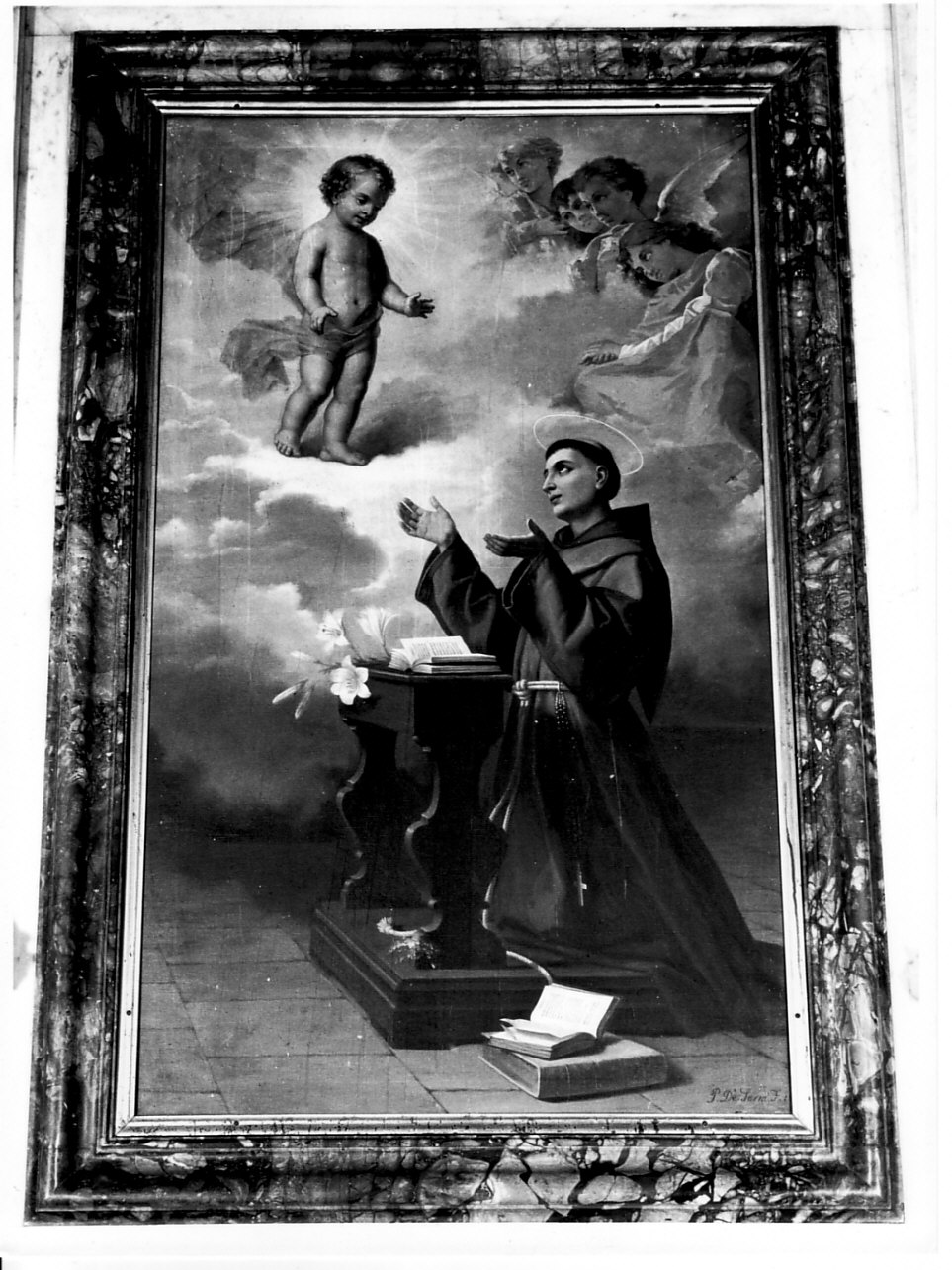 apparizione di Gesù Bambino a Sant'Antonio da Padova (pala d'altare, elemento d'insieme) di De Servi Pietro (seconda metà sec. XIX)