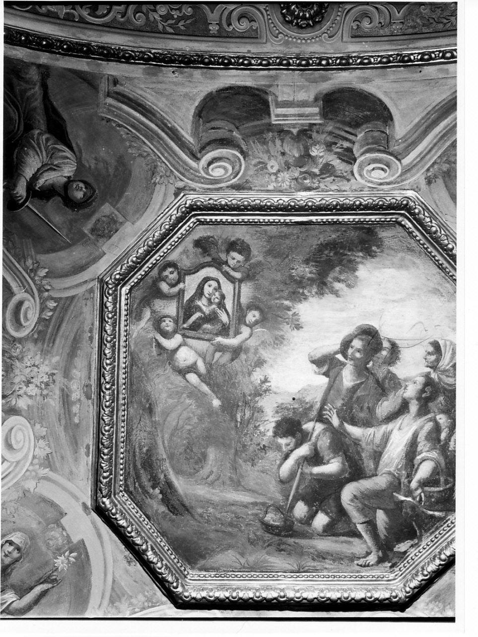Apparizione del quadro di Nostra Signora dell'Olivo (dipinto, elemento d'insieme) di Baratta Carlo Alberto (attribuito) (inizio sec. XIX)
