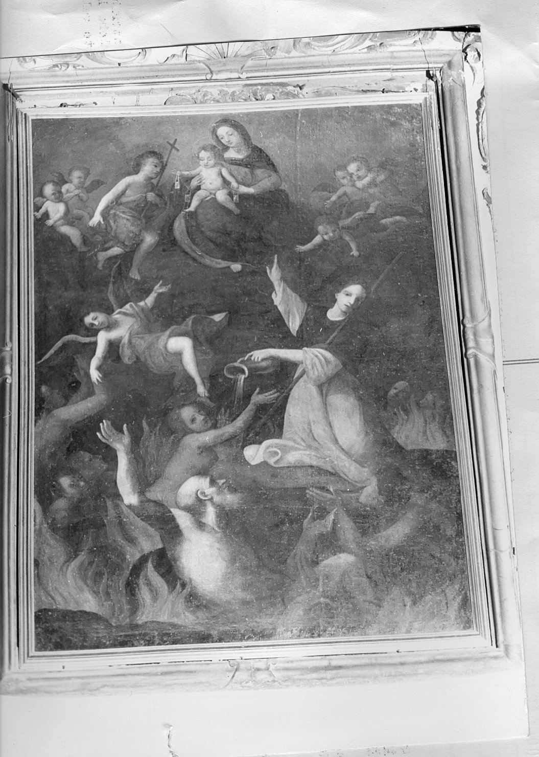 Madonna che intercede per le anime del purgatorio (dipinto, opera isolata) - ambito italiano (sec. XVII)