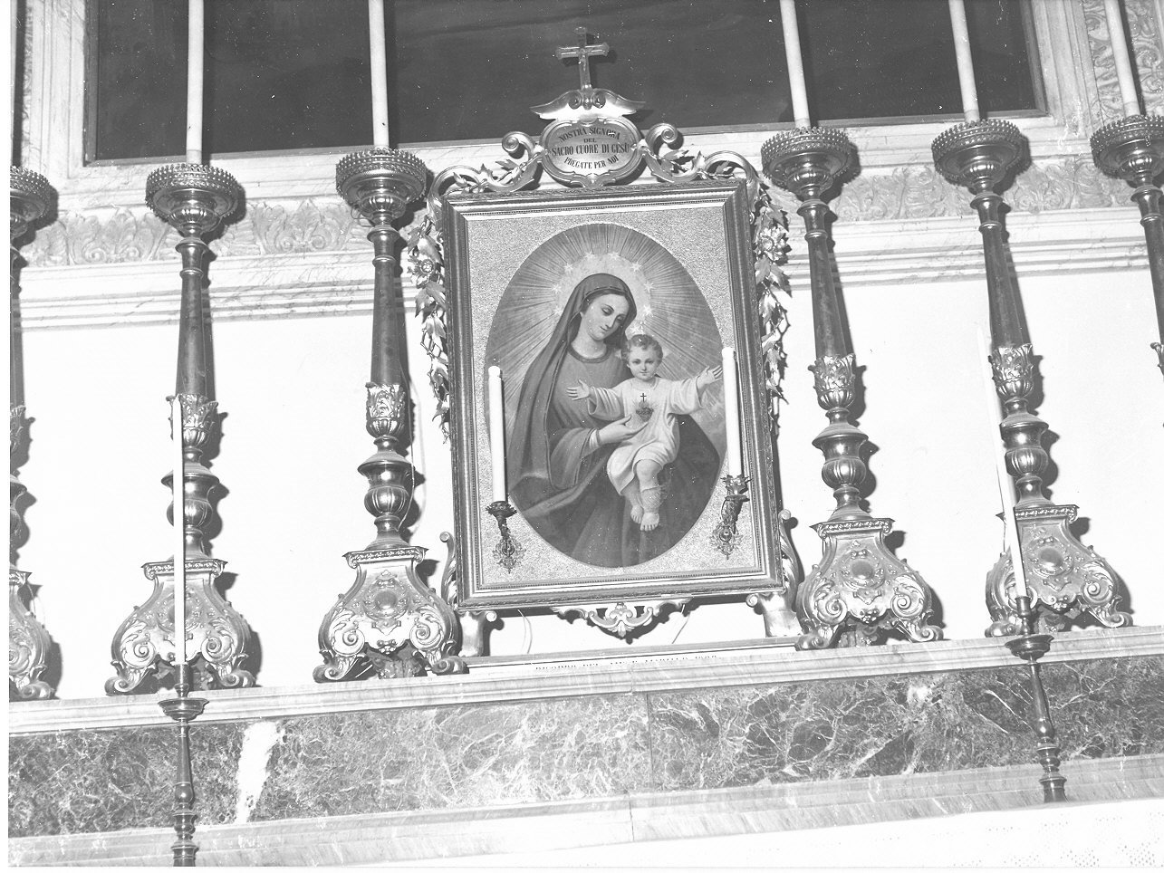 Madonna con Bambino e Sacro Cuore (dipinto, opera isolata) - ambito ligure (ultimo quarto sec. XIX)