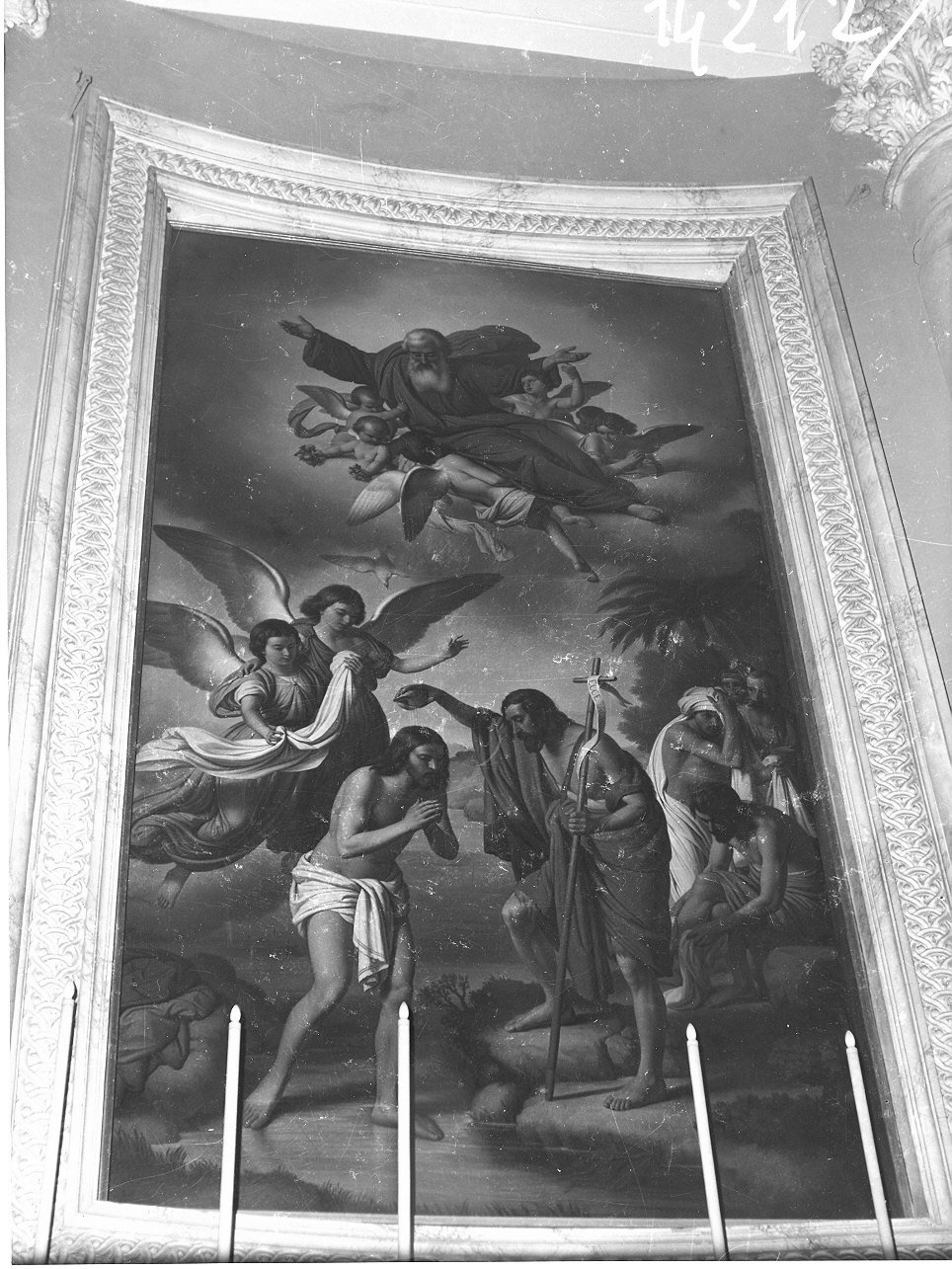 battesimo di Cristo (dipinto, opera isolata) di Massabò Leonardo (terzo quarto sec. XIX)