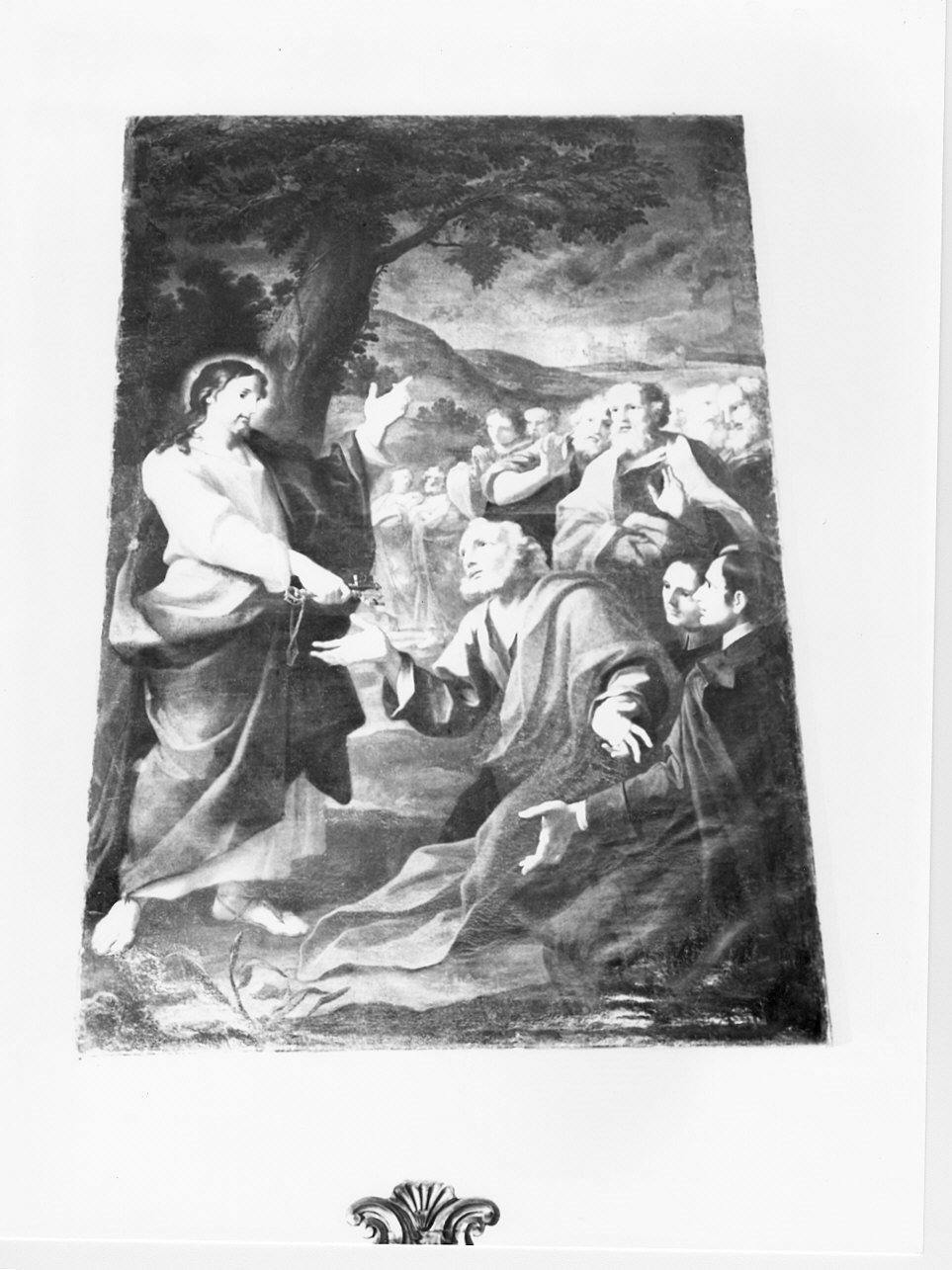 Cristo consegna le chiavi a San Pietro (dipinto, opera isolata) - ambito ligure (seconda metà sec. XVIII)