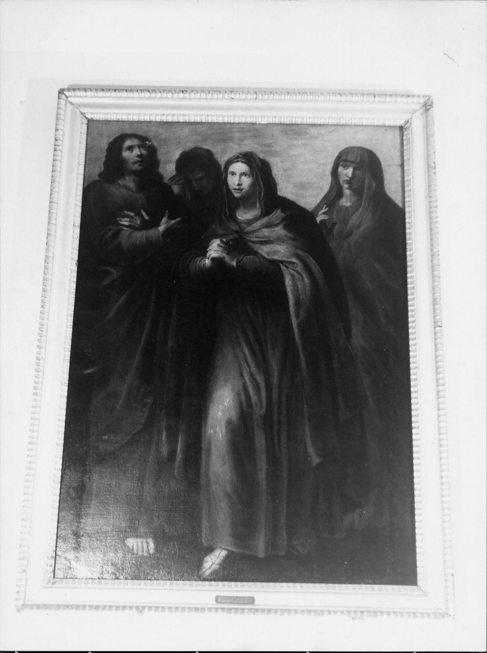 pie donne al sepolcro con San Giovanni Evangelista (dipinto, opera isolata) di Carlone Giovanni Battista (attribuito) (sec. XVII)
