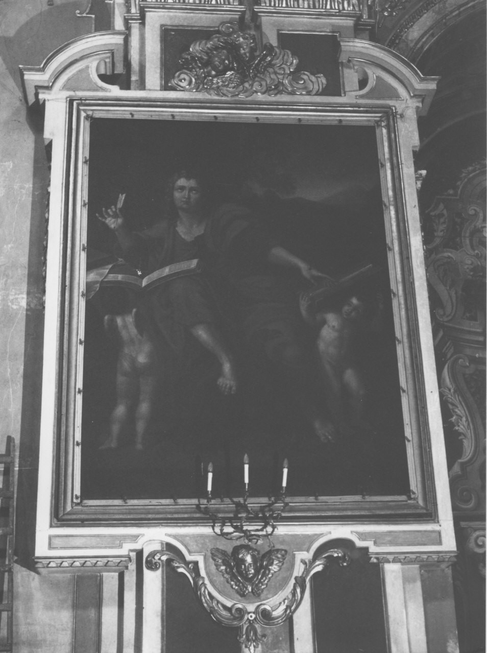 San Giovanni Evangelista in Patmos (dipinto, elemento d'insieme) di Bombelli Gioacchino (sec. XIX)