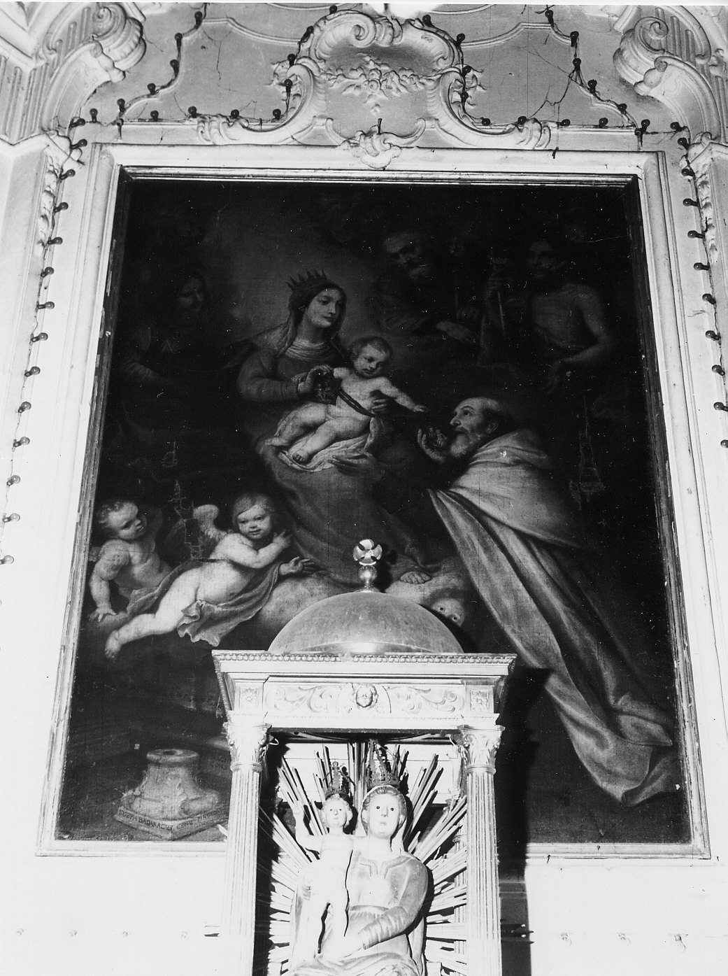 Madonna con Bambino e Santi (dipinto, elemento d'insieme) di Badaracco Giuseppe detto Sordo (sec. XVII)