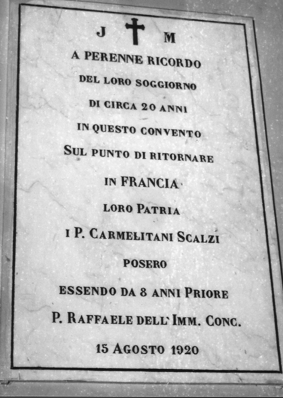 lapide commemorativa, opera isolata - bottega italiana (sec. XX)