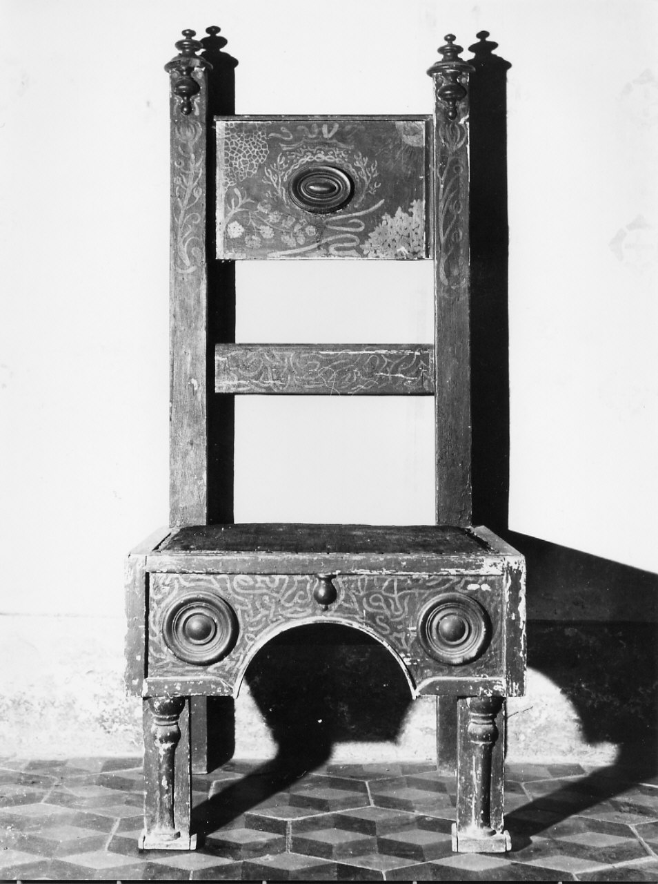 sedia, opera isolata - bottega italiana (fine/inizio secc. XIX/ XX)
