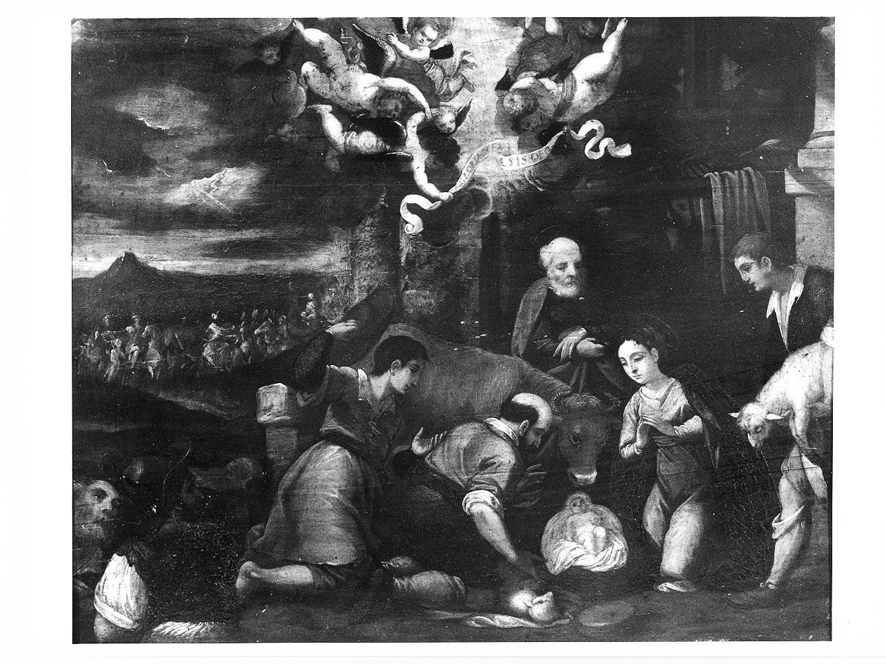 adorazione dei pastori (dipinto, opera isolata) - ambito ferrarese (?) (fine sec. XVI)