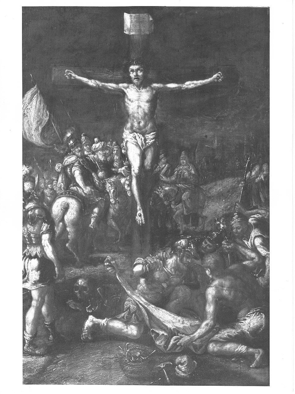crocifissione di Cristo (dipinto, opera isolata) - ambito veneto (fine/inizio secc. XVI/ XVII)