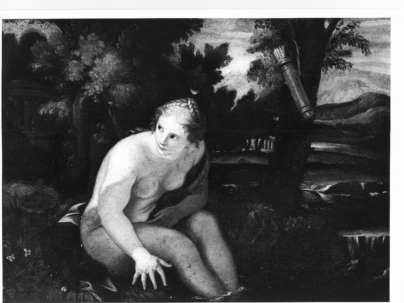 Diana al bagno (dipinto, opera isolata) - ambito veneto (fine sec. XVI)