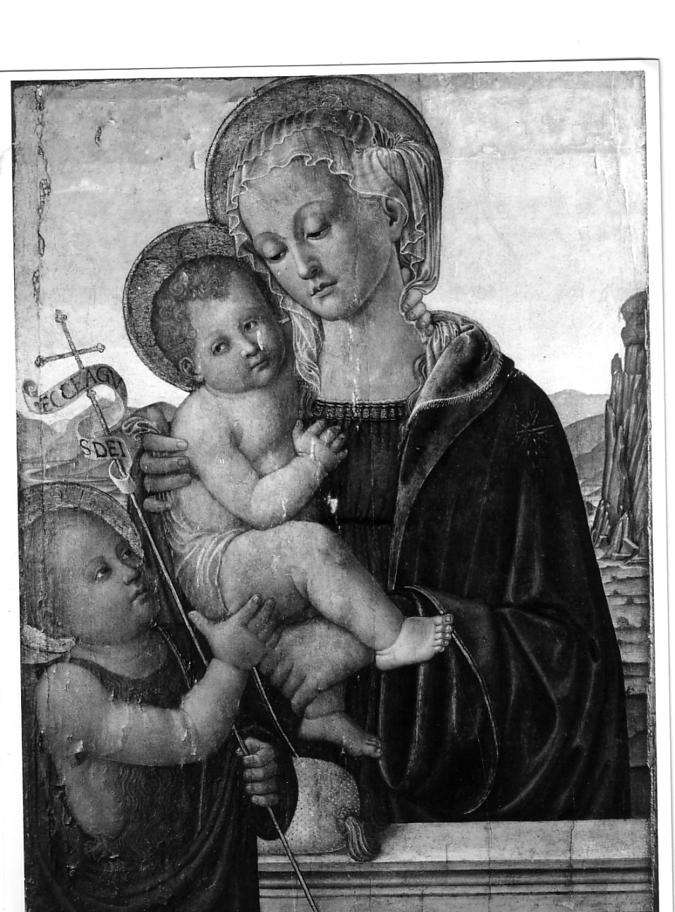Madonna con Bambino e San Giovannino (dipinto, opera isolata) di Antonio del Massaro detto Pastura (attribuito) (ultimo quarto sec. XV)