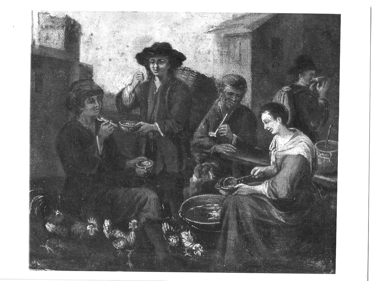 pranzo di popolani (dipinto, pendant) di Graneri Giovanni Michele (attribuito) (prima metà sec. XVIII)