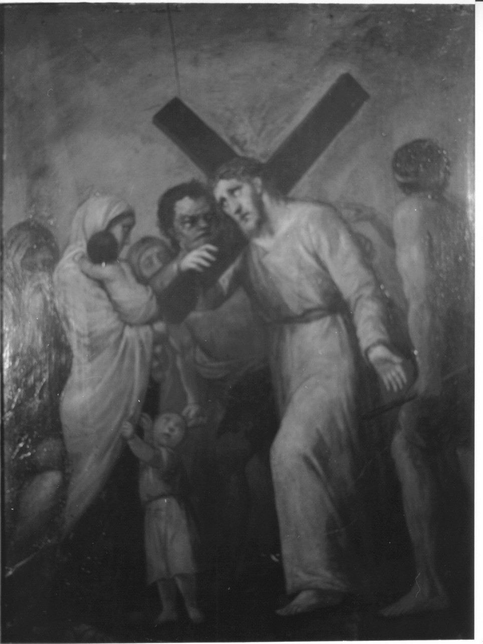 stazione VIII: Gesù consola le donne di Gerusalemme (dipinto, elemento d'insieme) - ambito genovese (prima metà sec. XIX)