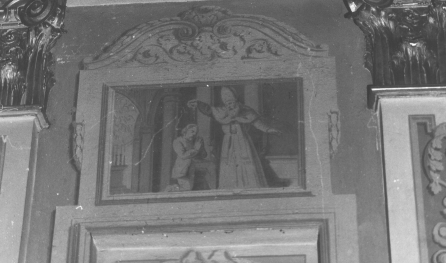 Sant'Agostino battezza un fedele (decorazione pittorica, opera isolata) - bottega ligure (fine sec. XVIII)