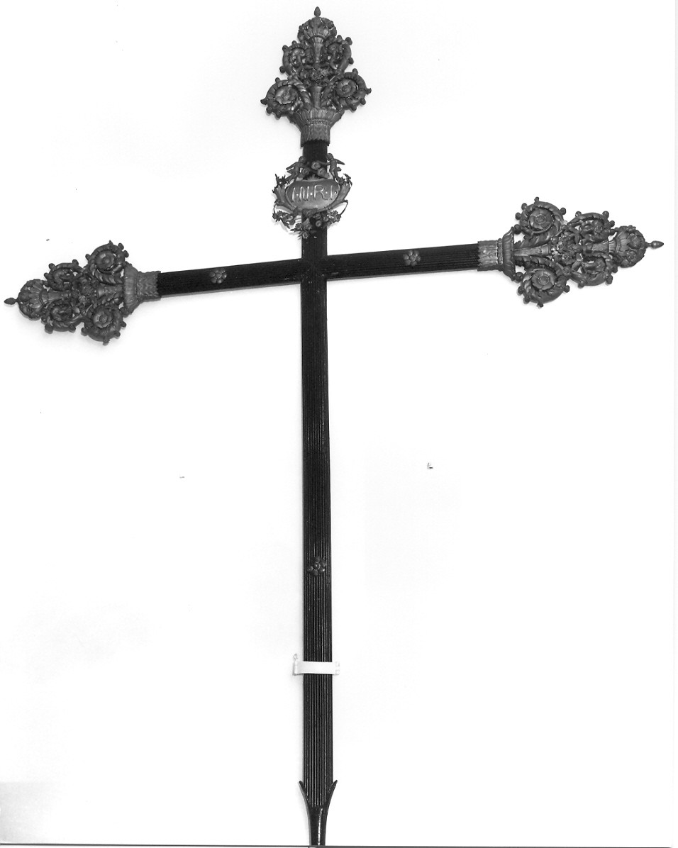 croce processionale, opera isolata - bottega italiana (inizio sec. XIX)